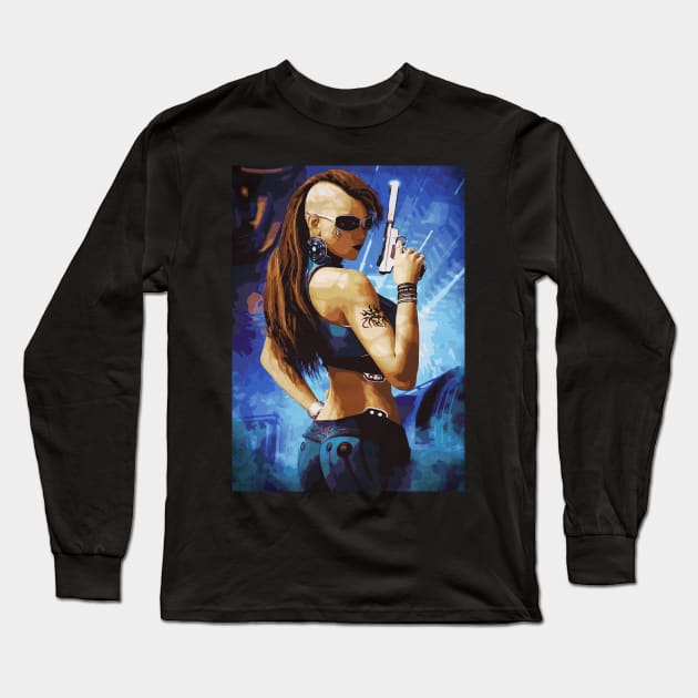 Cyberpunk Long Sleeve T-Shirt by Durro